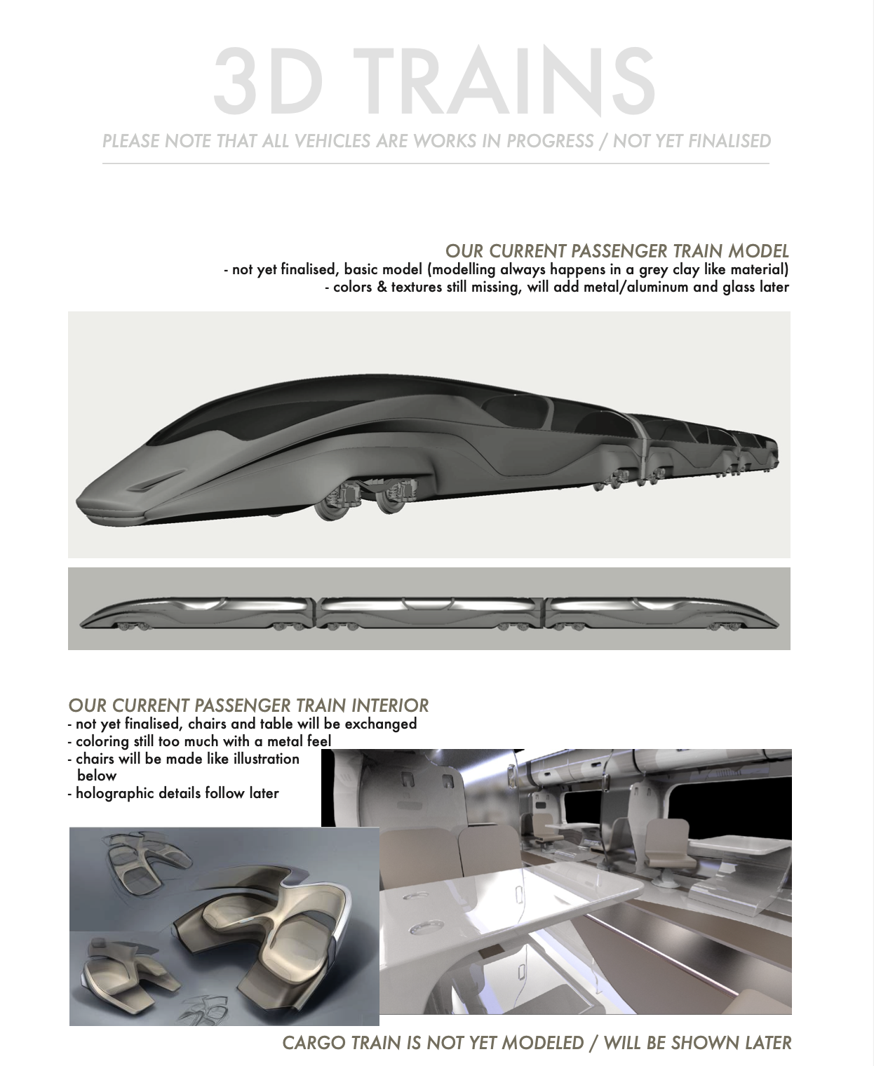 Development board — future passenger train concept model for the Future of Mobility film